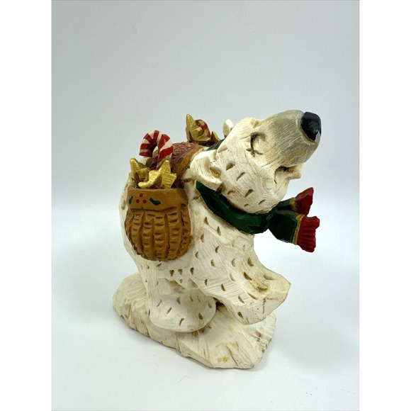 David Frykman Polar Bear with Saddle Bag with Candy Cane  DF2020C - Picture 2 of 8